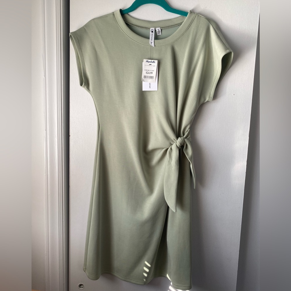 NWT cable & gauge Women's Sage Green Tie-Front Dress